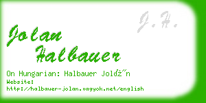 jolan halbauer business card
